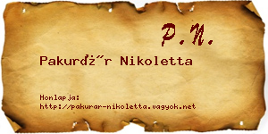 Pakurár Nikoletta névjegykártya